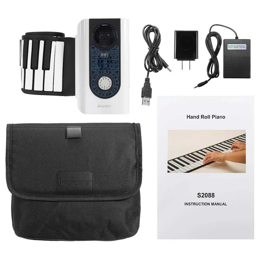 88 toetsen Roll Up Piano Elektronische MIDI Keyboard Hand Gerold Piano Voor Beginner Met Zak 88 toetsen Roll Up Piano Elektronische MIDI Keyboard Hand Gerold Piano Voor Beginner Met Zak