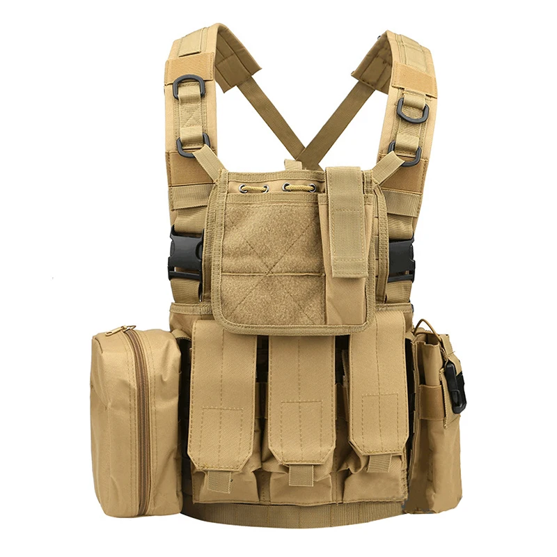 

Tactical Army Vest Marine Land Triple Magazine Paintball Accessory Pouch Molle Combat Strike Plate Carrier Men Tactical Vests