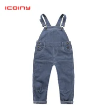 Детские комбинезоны в полоску; Новинка года; модный детский джинсовый комбинезон; брюки-биби; джинсовые брюки для мальчиков и девочек; Monos de ninos От 2 до 7 лет