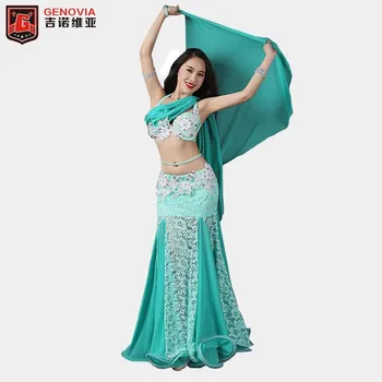 

Professional Belly Dancing Costumes Set Performance Diamond 2PCS Bra Skirt Luxury Handmade Women Belly Dance Colour 3