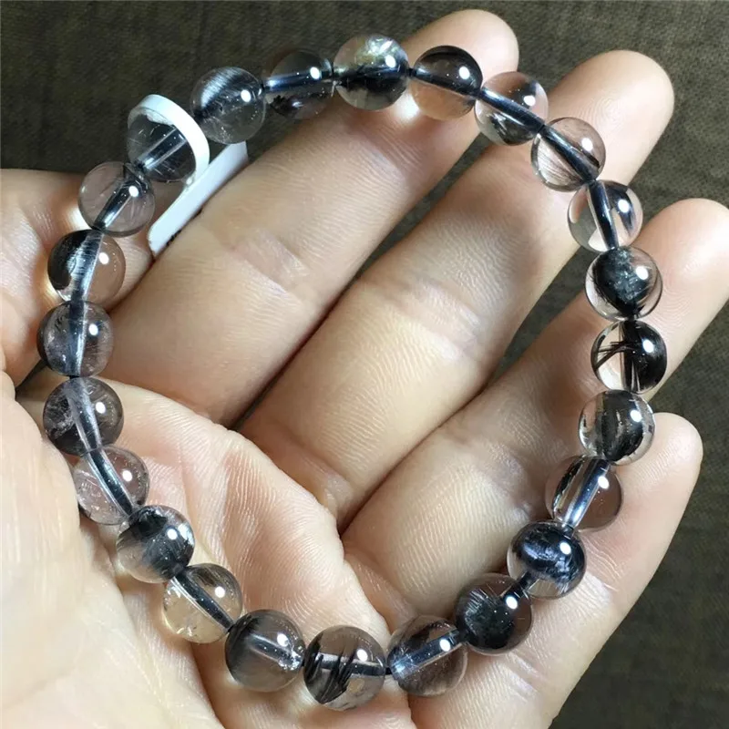 Natural Brookite Platinum Silver Rutilated Quartz Bracelet  (6)