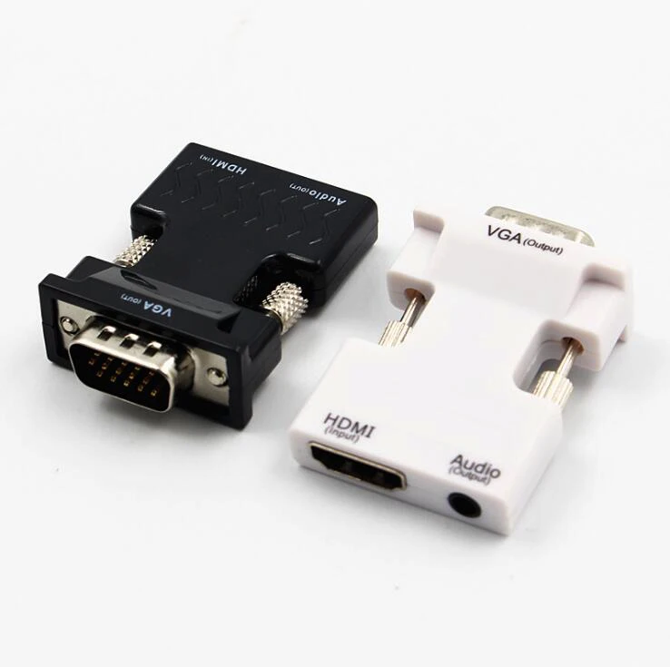 

New Hot VGA Male to HDMI Female Converter Adapter HD 1080P HDMI Input Signal Audio Output Coaxial With 3.5mm Audio cable