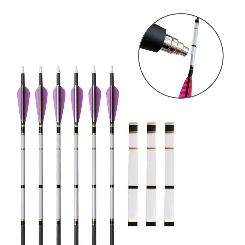 

15pcs Heat Shrinkable Arrow Sticker Hunting Targeting Arrow Stickers Wraps DIY 19*1.8cm Paper Archery Wraps Arrow Accessories