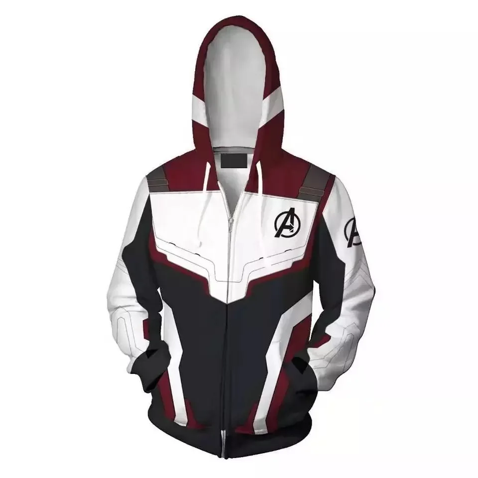 

2019 New The Avengers Endgame Quantum Realm Cosplay Hoodies Women Hooded MARVEL Zipper End Game Sweatshirt Iron Man Spider-Man