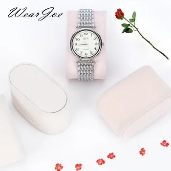 

Free Shipping A Pair Beige Velvet Watch Display Packing Pillow For Watch Storage Packaging Bag Cushion Bracelet Padded Interior