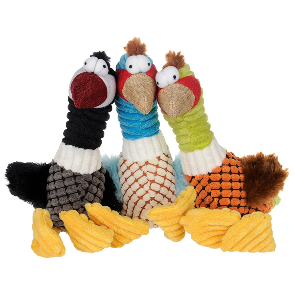 HELLOMOON plush fleece bird Corn velvet 3 colors vocal toy molar toy