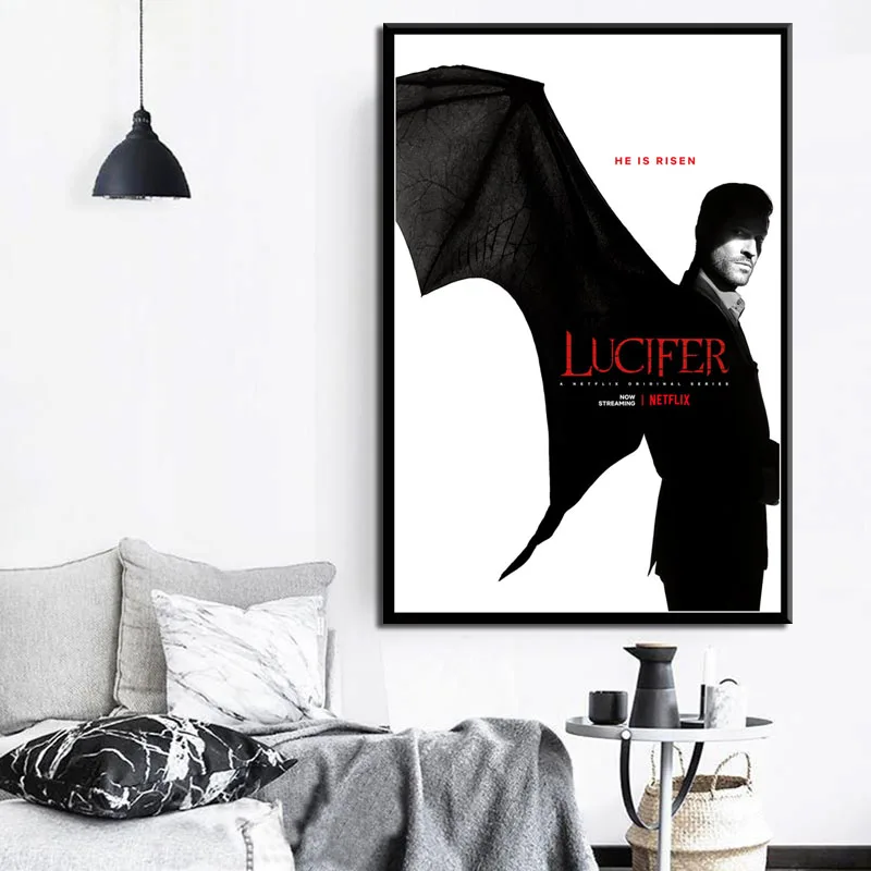 P547 Lucifer Горячая ТВ серия шоу новый сезон художественная живопись Шелковый Холст