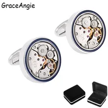 

GraceAngie Wedding Cufflinks Custom Silver Background Men Cufflinks Personalized Cuff-links Steampunk Shirt Cufflink Jewelry Top