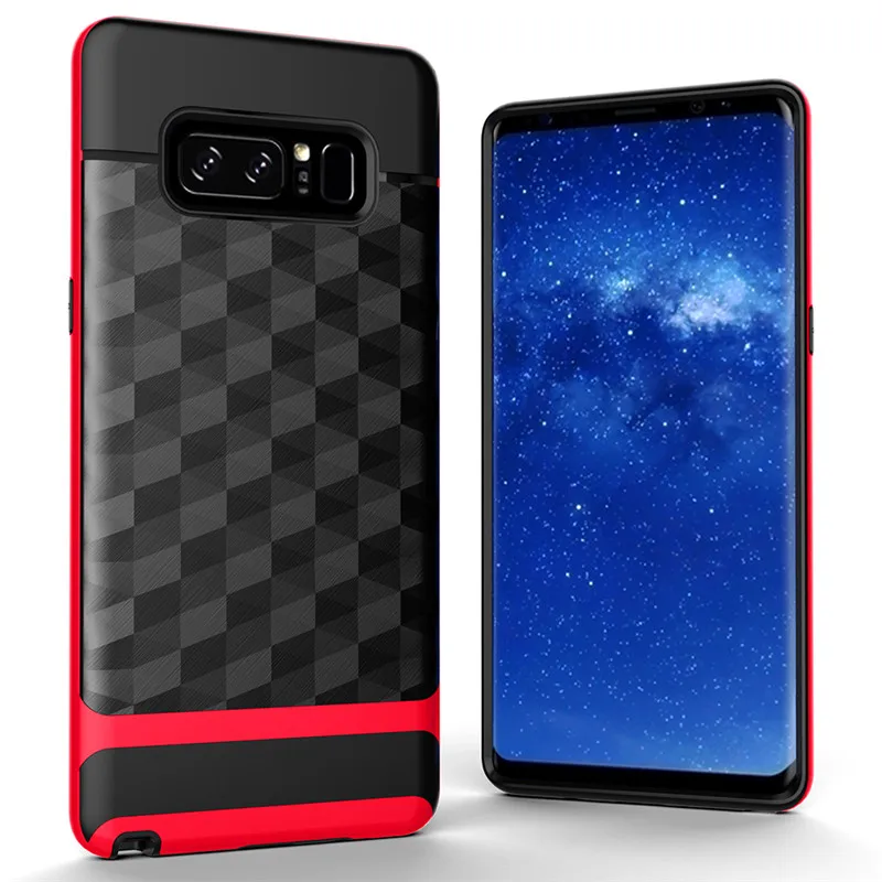 Luxury Geometric TPU+PC Brushed Plastic Hybrid Shockproof Rugged Armor Phone Back Case For SAMSUNG Galaxy Note 8 Matte Cover (11)