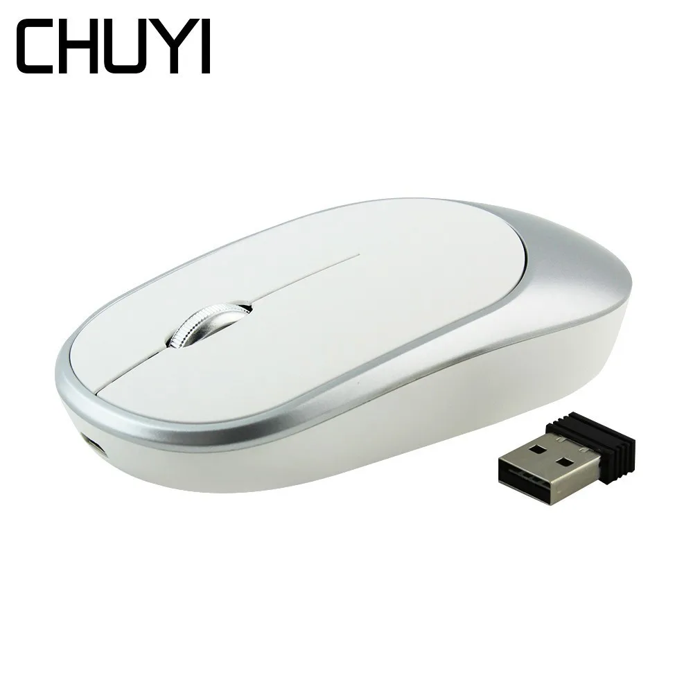 CHUYI беспроводной Rechargebale usb‑мышь оптическая 1600 dpi ультра тонкая Mause 2,4 ГГц игровая мини компьютерная мышь для ПК ноутбука