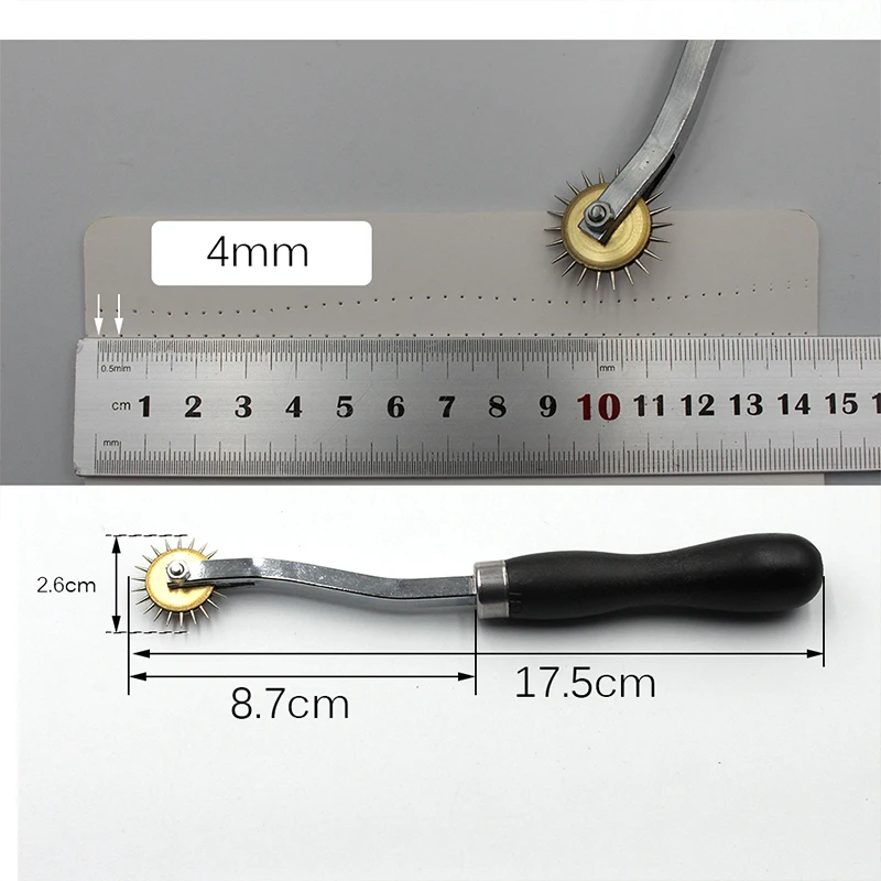 1 шт. кожаная ткань бумага оверстежка колесо сканирующая линия scribingDIY швейная кожа ремесло инструмент стальной зубик сканирование