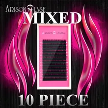 Все размеры 10 чехлов набор разной длины 0,05-0,25 толщина ручная работа супер мягкие ресницы человека Расширение