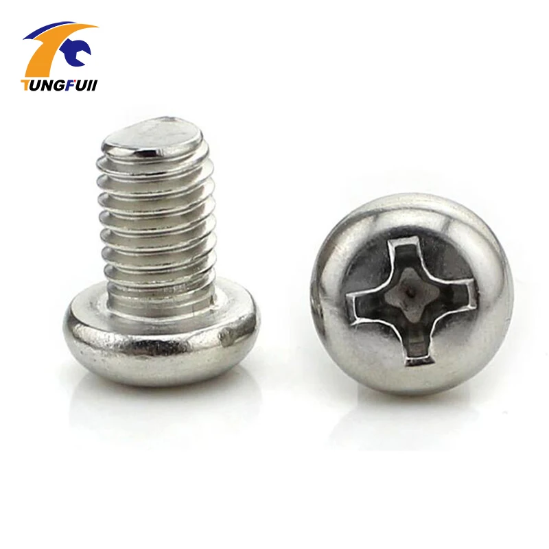 Tungfull 100PCS Stainless Steel Cross Recessed Round Head Screws Phillips Screws M2 Hex Socket