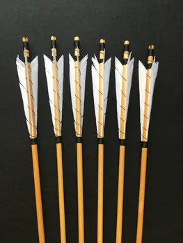 

6/12/24pcs Handmade Wood arrows Turkey feather Traditional Arrows Hunting Archery