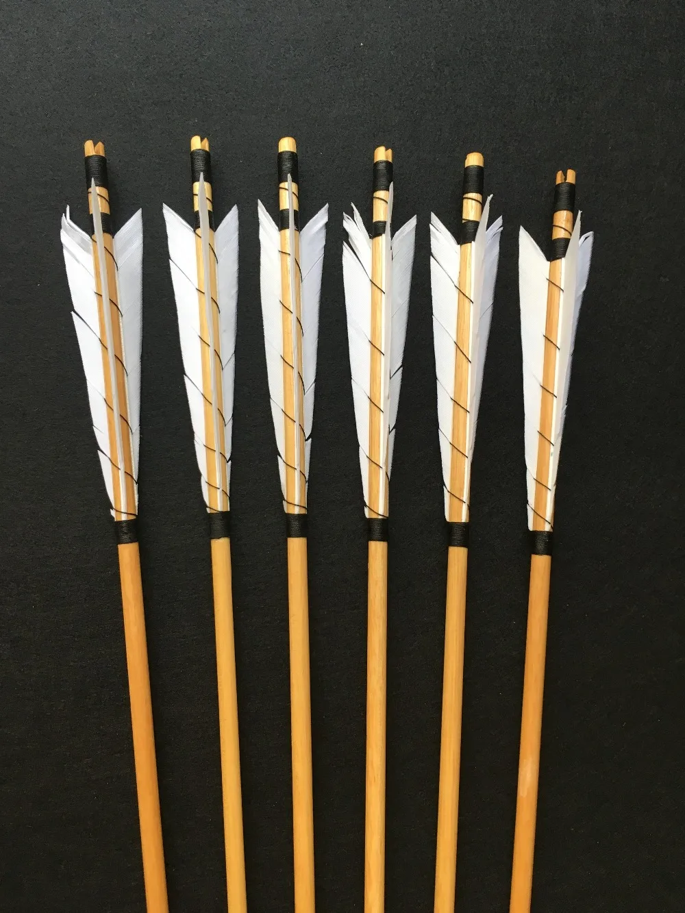 

6pcs Handmade Wood arrows Turkey feather Traditional Arrows Hunting Archery