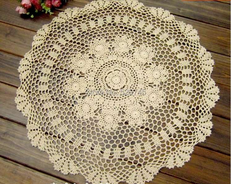 Ручной работы крючком цветы ретро декоративные полые Круг pad doilies чехол хлопок полотенце круглые скатерти