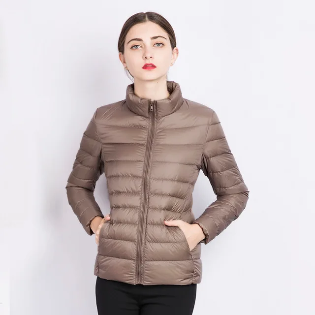 Goedkoop 2019 Fashion Vrouwen witte eendendons Jassen Korte solid slim als een geschenk