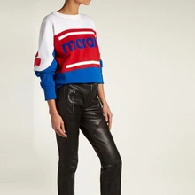 Newest Women Letter Flocking SweaterShirt With Long Sleeves & O Neck – Ladies/Female 2018 New Letter Pullovers Sweatshirts