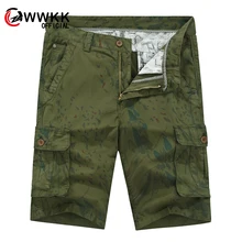 Мужские шорты-карго в стиле милитари, классные летние армейские хлопковые шорты, мужские свободные шорты с несколькими карманами, мужские повседневные шорты