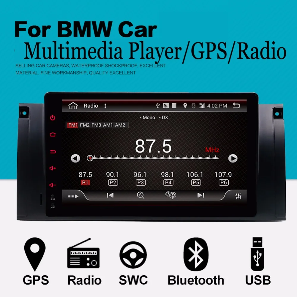 9" Android 7.1 Car DVD Multimedia Player GPS Stereo System For BMW/E39