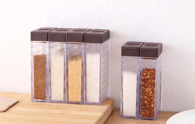 6 коробка приправа бутылка Spice Jar дома кухня приправы горшок для хранения Cruet контейнер с лоток держатель для сахара соль