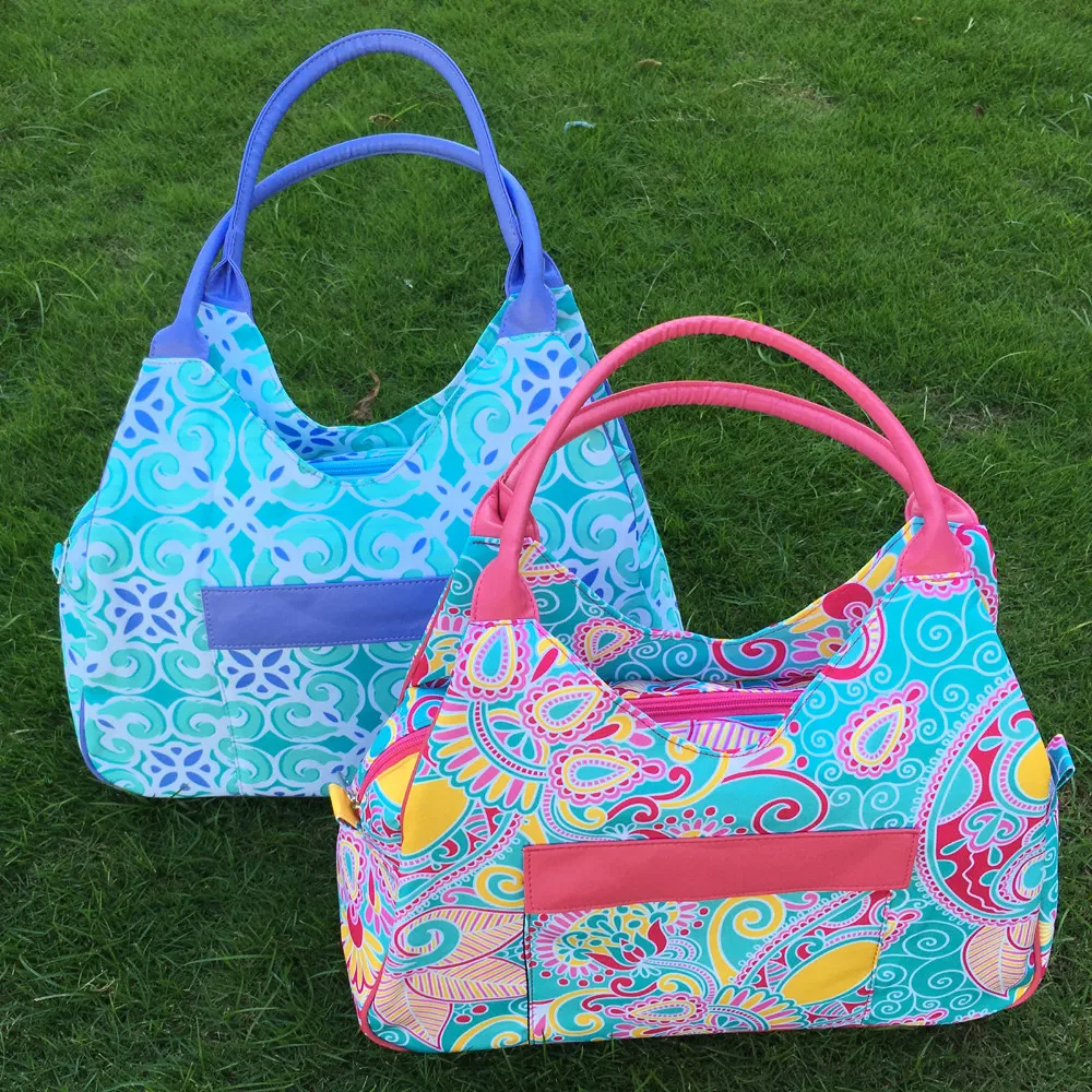 

Ready In Stock Digital Print Paisley Tote Bag ,Free Shipping Blue And Green Tile Tote Bags In 2 colors DOM-1010338