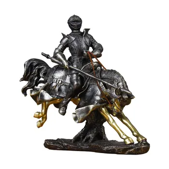 

Ancient Roman Knights Sculpture Crafts Retro Resin Ornaments Character Armor Warrior Statue Home Desktop Decoration Figurine