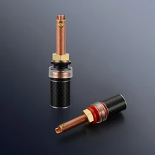 Free shipping 4pcs Viborg BP614 Pure Copper Carbon fiber Binding post Speaker Terminal hifi speaker amp long Binding post