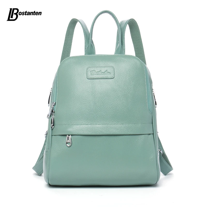 Bostanten Fashion Genuine Leather font b Backpack b font font b Women b font Bags Preppy