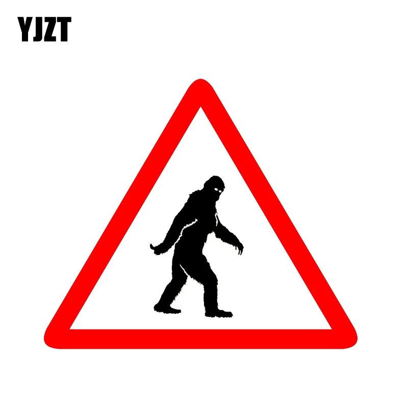 

YJZT 12CM*10.2CM Funny Animal Warning Big Foot Car Sticker PVC Reflective Decal 12-1286
