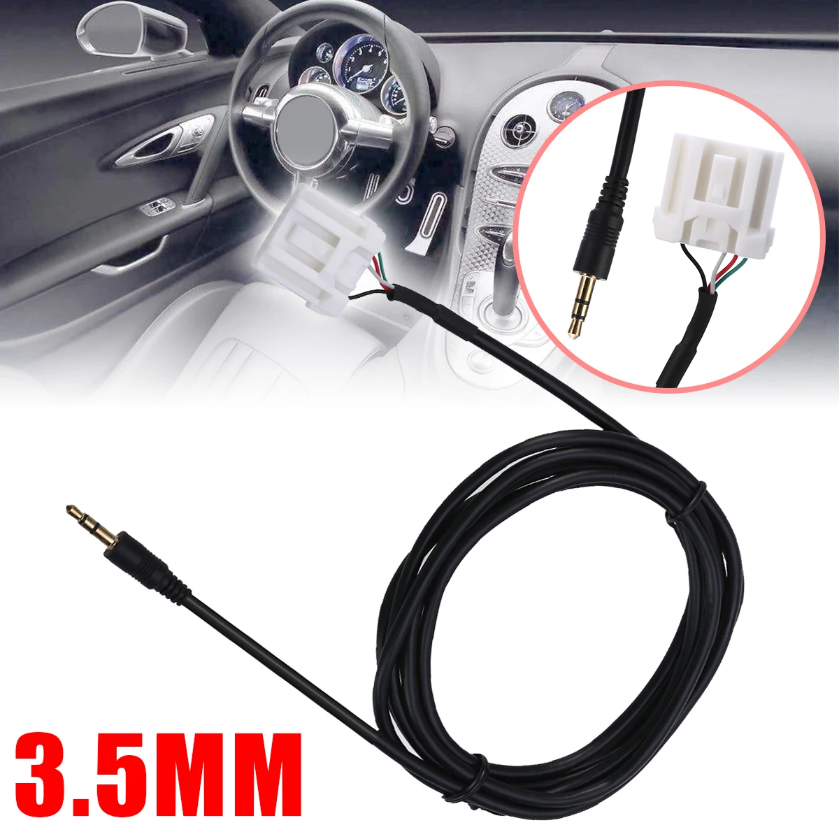 3.5mm AUX Adapter 1pc Cars 3.5 AUX CD Stereo Audio Line Input Cable Audio Cable Lead For Mazda 2 3 5 6 MX 5 CX 5 i-Phone