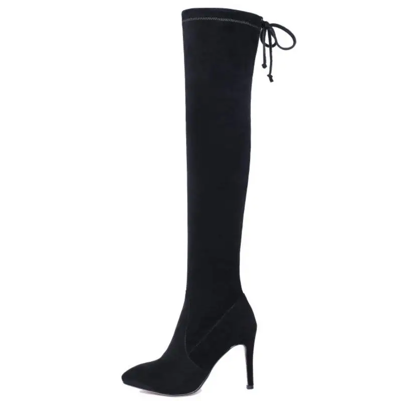 Delgada Invierno 48 Genuino Botas Negro Tacón Zapatos Señoras Rodilla La Cremallera Cuero Tamaño Mujer Alto Kemekiss Sobre 34 De Talón Largas qEWz7nWTw