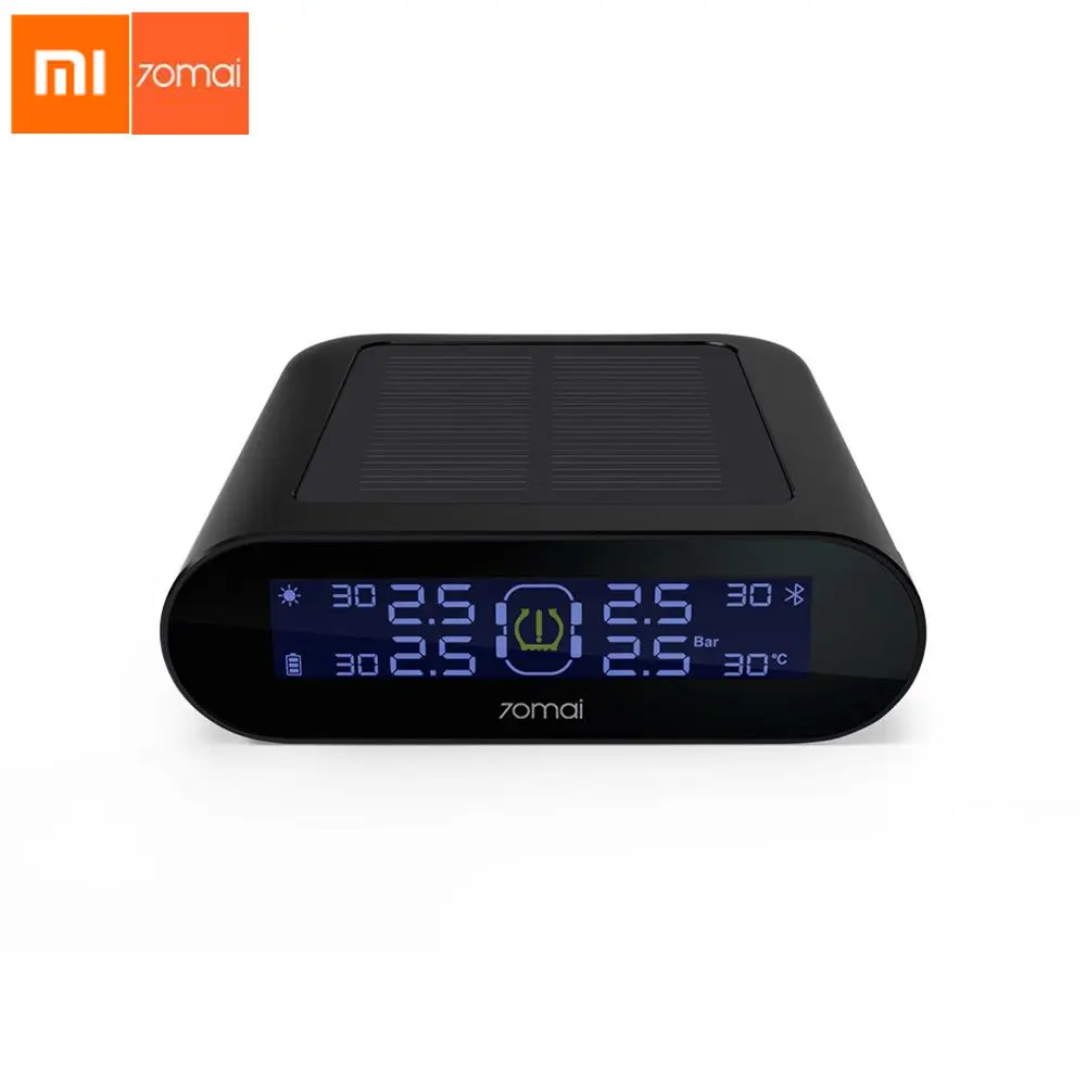 Xiaomi 70Mai датчик давления в шинах TPMS безопасная система USB солнечная зарядка Смарт-приложение контроль приемник ЖК-дисплей