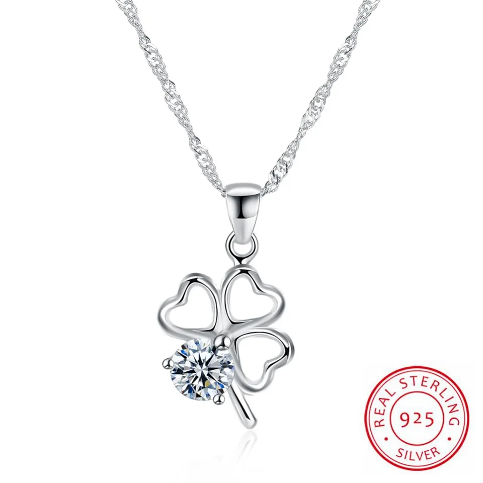 Original 925 Sterling Silver Necklace Unique Clover Fashion Necklace Cadenas De Plata 925 Mujer Colgantes Mujer Moda Collares Pendants Aliexpress