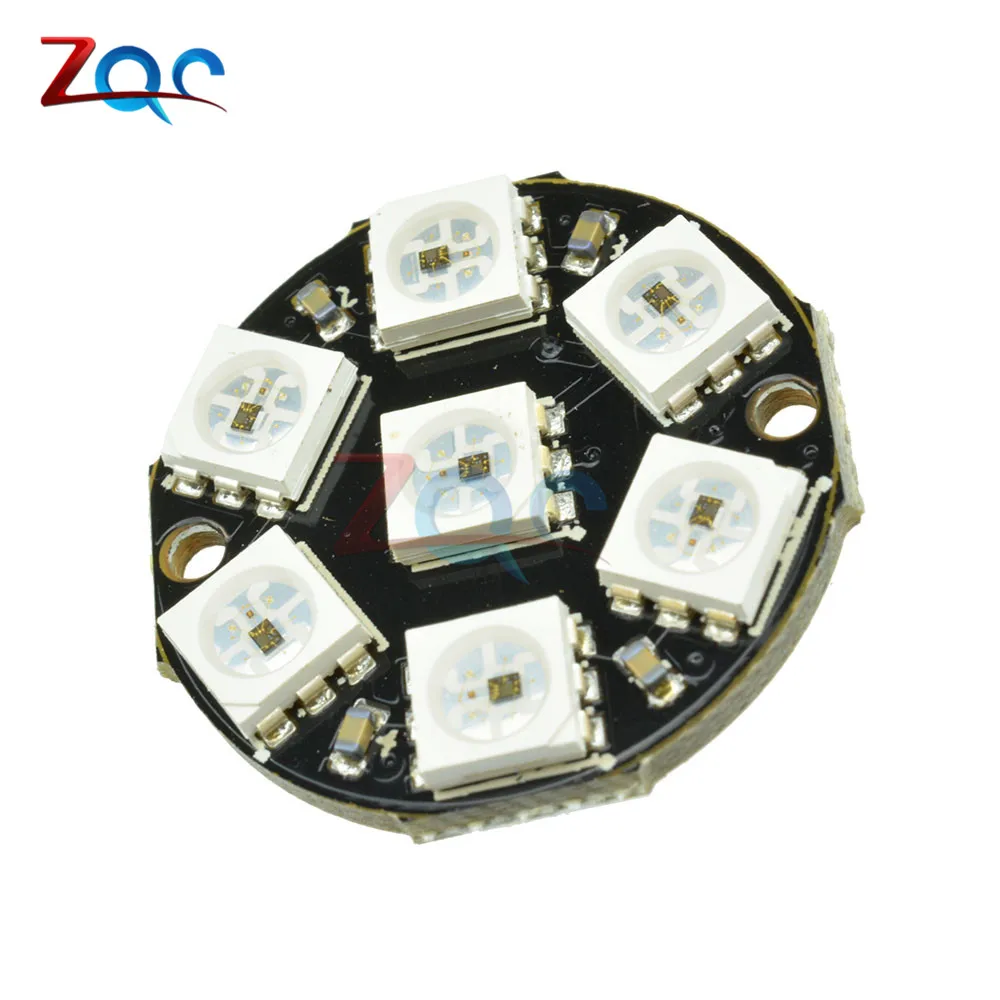 7-Bit 7 Bits LED WS2812 5050 RGB LED Ring Lamp Light with Integrated Drivers For Arduino Reverse Polarity Protection IC Control