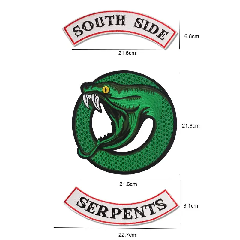 Ривердейл зеленая змея Southside Serpent DIY железные на embroided патчи для одежды куртка