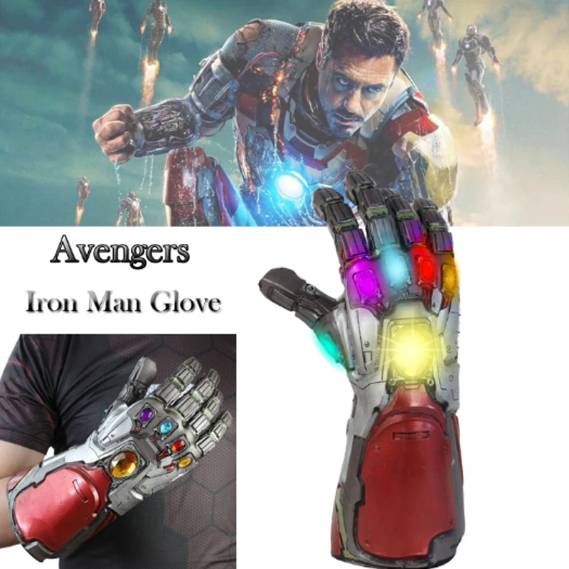 

Avengers 4 Endgame Cosplay Thanos Iron Man LED Illuminate Gloves Arms Infinity Gauntlet Marvel Superhero action figures toys