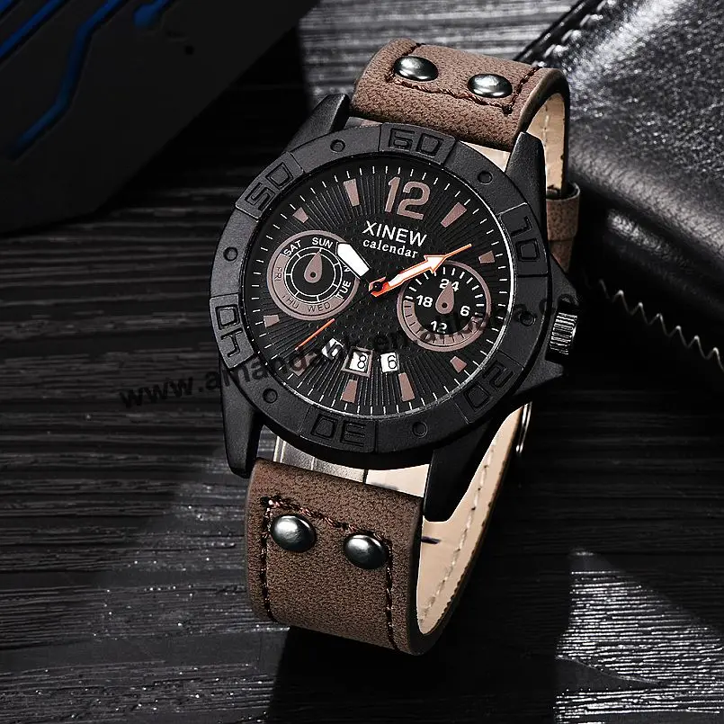 Wholesale Excellent Quality Brand XI Watches Men's Quartz Hour Date Clock Male Leather Watch Fashion Lady Military Wrist Watch