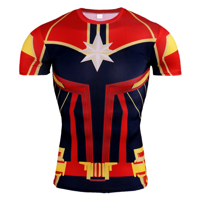 Компрессионная футболка для бега Marvel, мужская спортивная футболка для фитнеса, облегающая футболка Rashgard, футболка для спортзала, топы