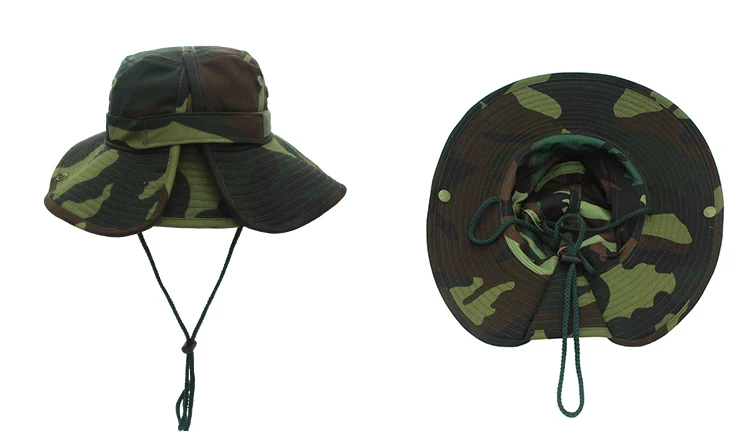 Джунгли открытый камуфляж Защита от Солнца шляпа все сезоны хлопок рыбака Hap для мужчин и женщин Переменный размер для военной подготовки