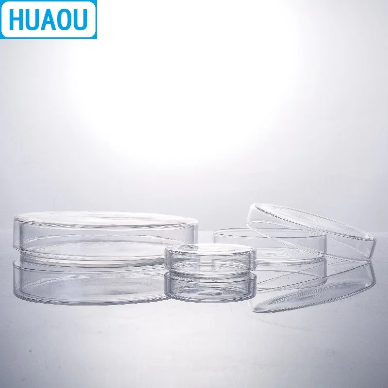 HUAOU 100mm Petri Bacterial Culture Dish Borosilicate 3.3 Glass Laboratory Chemistry Equipment
