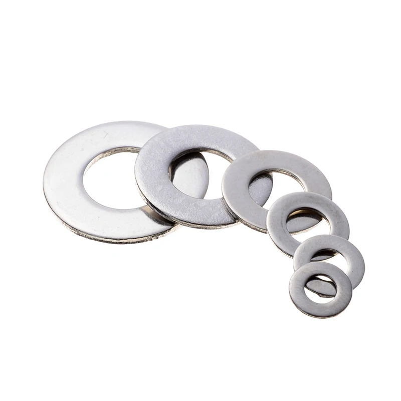 270PCS 304 Stainless Steel Durable Washers Metric Flat Gasket Kit M4-M12 For Machinery Car Solid Crush Seal Assortment Kit