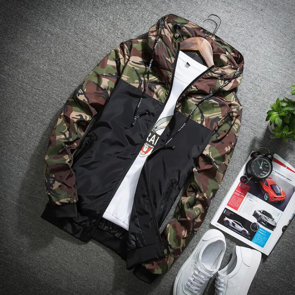 Men Hip Hop Streetwear Hooded Jackets Men'S Camouflage Color Block Pullover Bomber Hooded Jacket Fashion Tracksuit Plus Size 5XL Men Hip Hop Streetwear Hooded Jackets Men'S Camouflage Color Block Pullover Bomber Hooded Jacket Fashion Tracksuit Plus Size 5XL