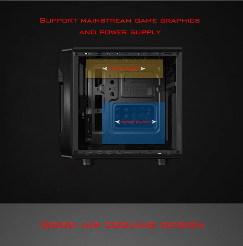 E-Sport Настольный ПК чехол для игровой шасси прозрачный боковой Мини DIY чехол USB 3,0 поддержка видеокарты