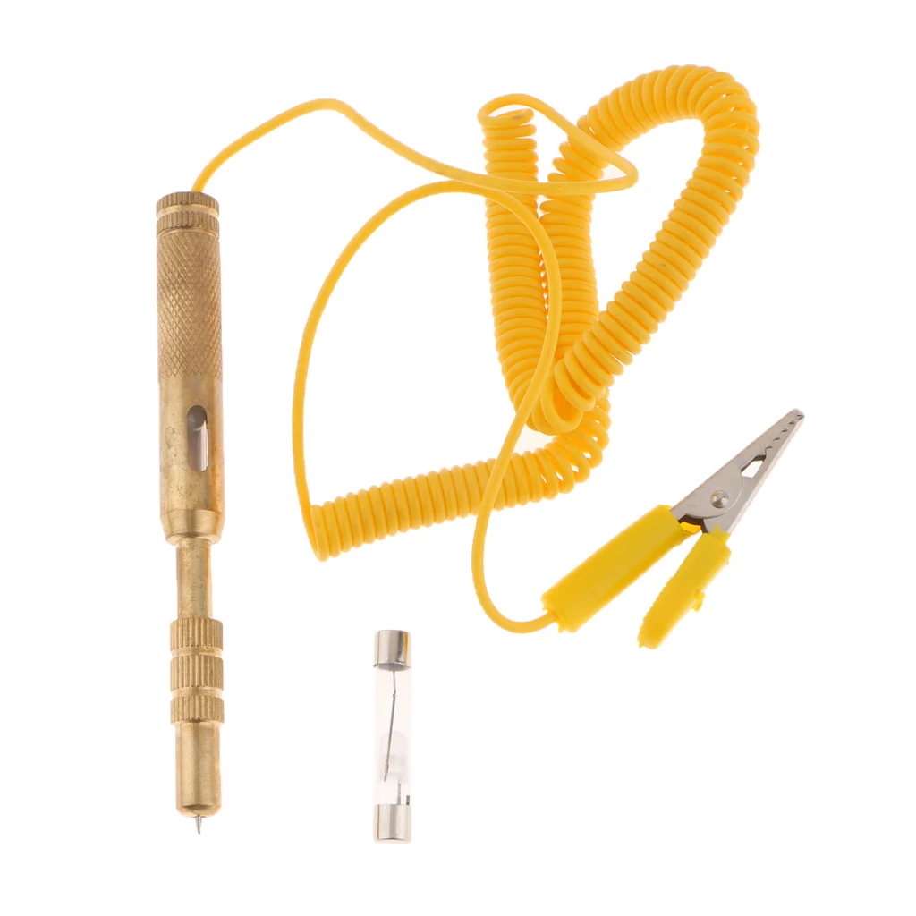

6V 12V 24V DC Car Truck Motorcycle Circuit Voltage Tester Fuses Test Pen Diagnostic Tool Volt Tester Pen Yellow