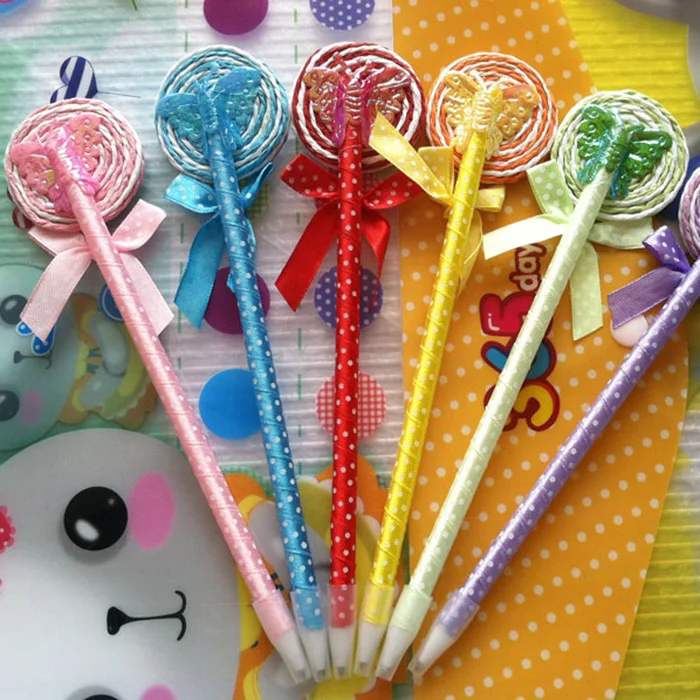 

Ballpoint pen stationery school office supplies for students free color matching lollipop design flat random color