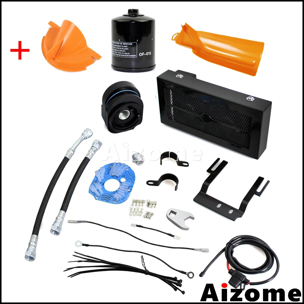 Motorcycle Oil Cooler Black Fan Cooling System For Harley Softail Fat Boy FLST Slim Heritage