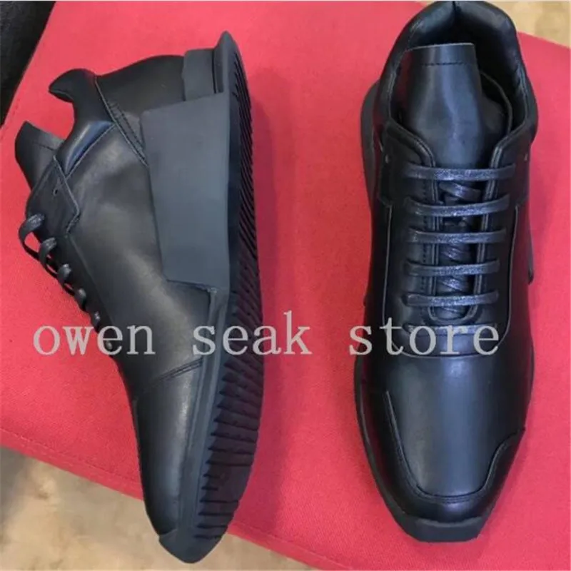 Owen Seak/; мужская повседневная обувь; ботильоны; роскошные кроссовки из натуральной кожи на шнуровке; зимние ботинки; Брендовая обувь черного цвета на плоской подошве