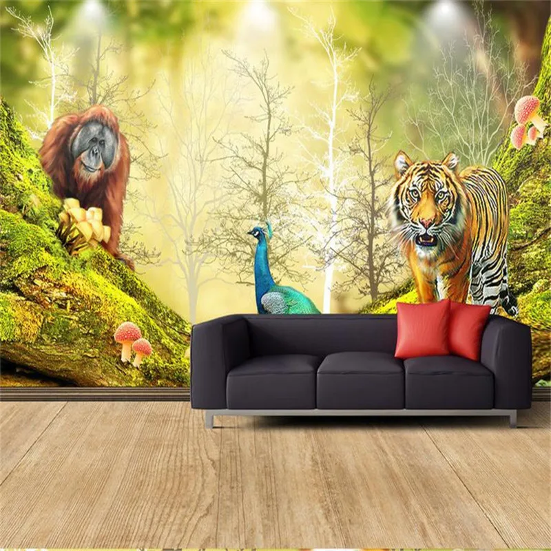 

modern custom 3d hd wallpaper large nature landscape background wall mural cartoon animal background wall decoration wallpaper