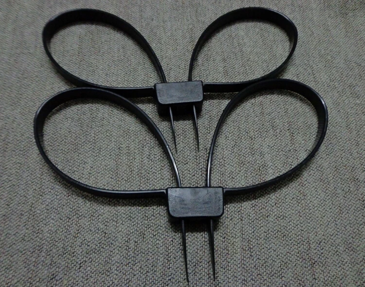 10pcs Black Plastic Handcuffs Double D Loop Tension Disposable